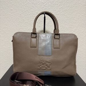 MCM Tan and Gray Leather Bag